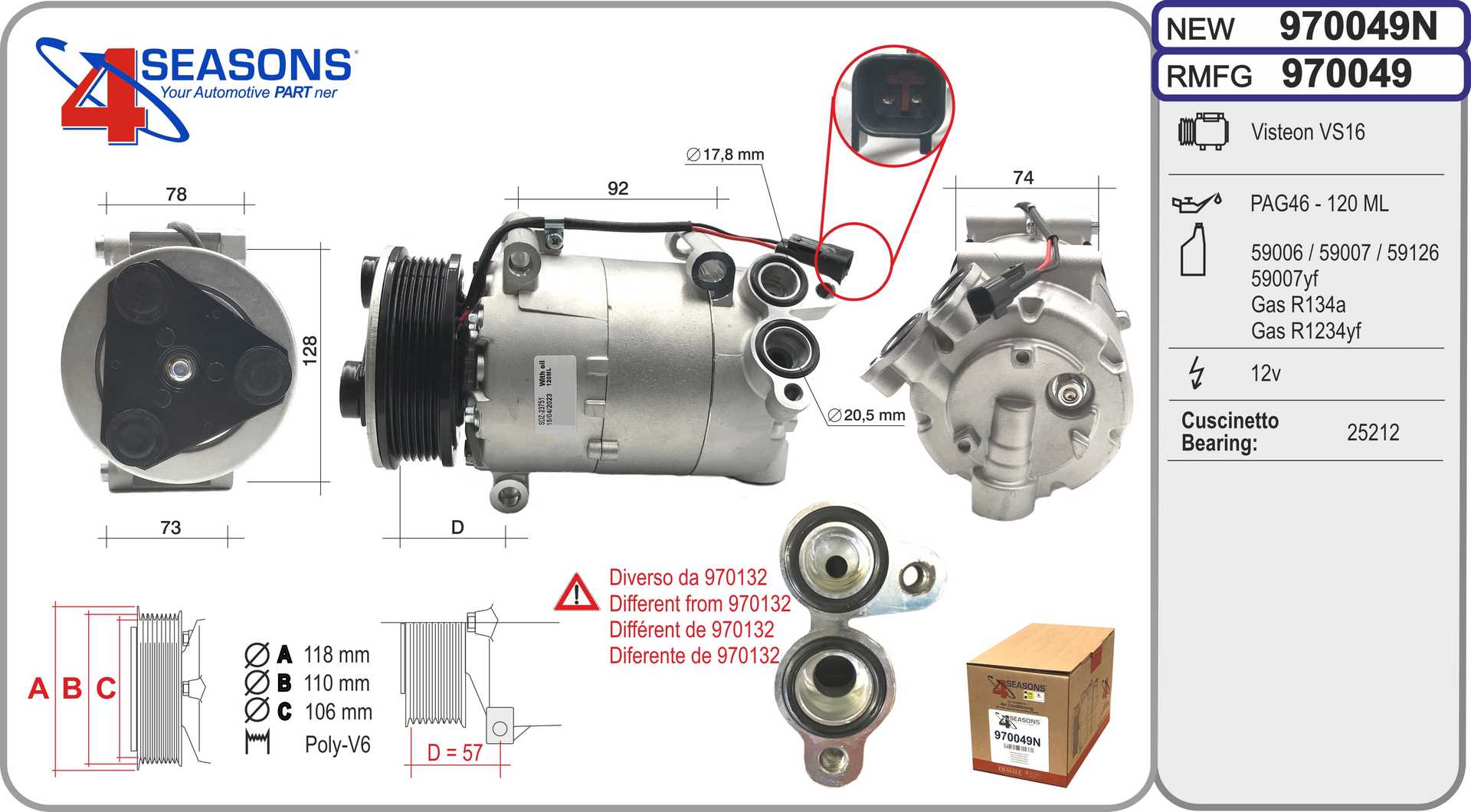 Compresseur, climatisation AHE 970049N