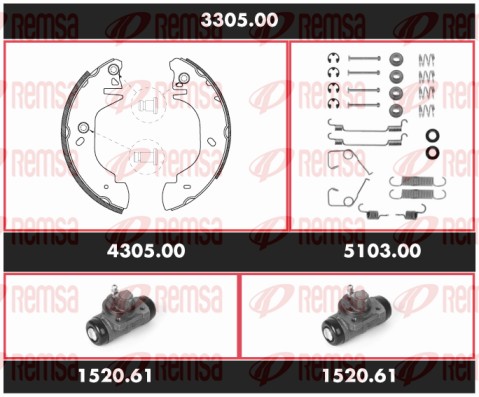 Kit de freins, freins à tambours REMSA 3305.00