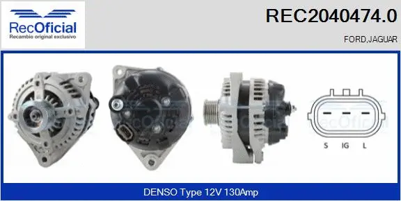 Alternateur RECOFICIAL REC2040474.0