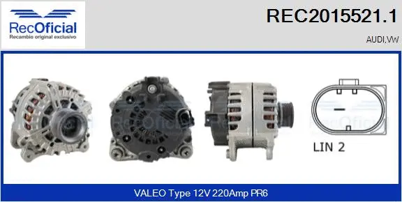 Alternateur RECOFICIAL REC2015521.1