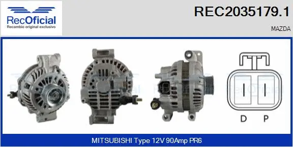 Alternateur RECOFICIAL REC2035179.1