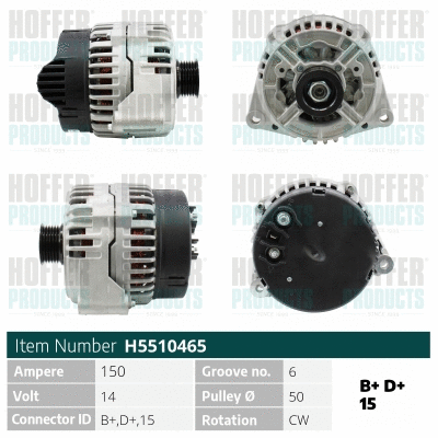 Alternateur HOFFER H5510465