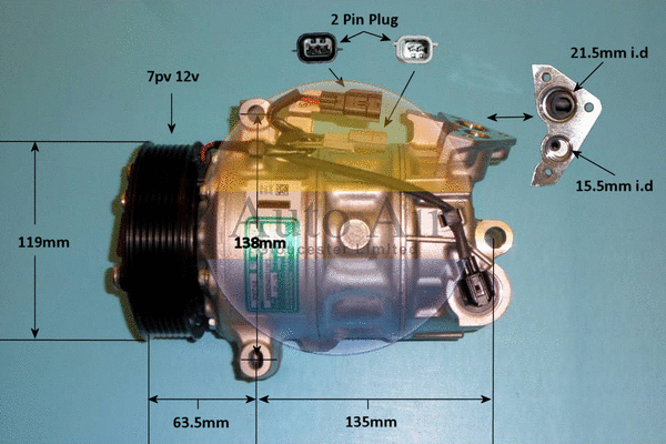 Compresseur, climatisation AUTO AIR GLOUCESTER 14-1359