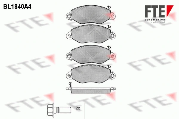 Kit de plaquettes de frein, frein à disque FTE 9010416