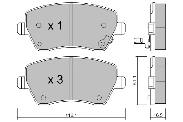 Kit de plaquettes de frein, frein à disque AISIN BPOP-1008