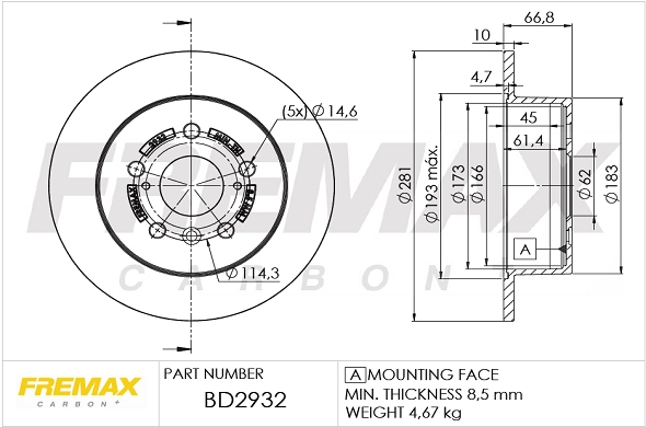 Disque de frein FREMAX BD-2932