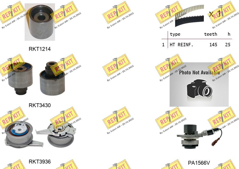 Pompe à eau + kit de courroie crantée REPKIT RKTK1290PA2