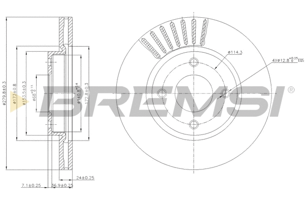 Disque de frein BREMSI CD7940V