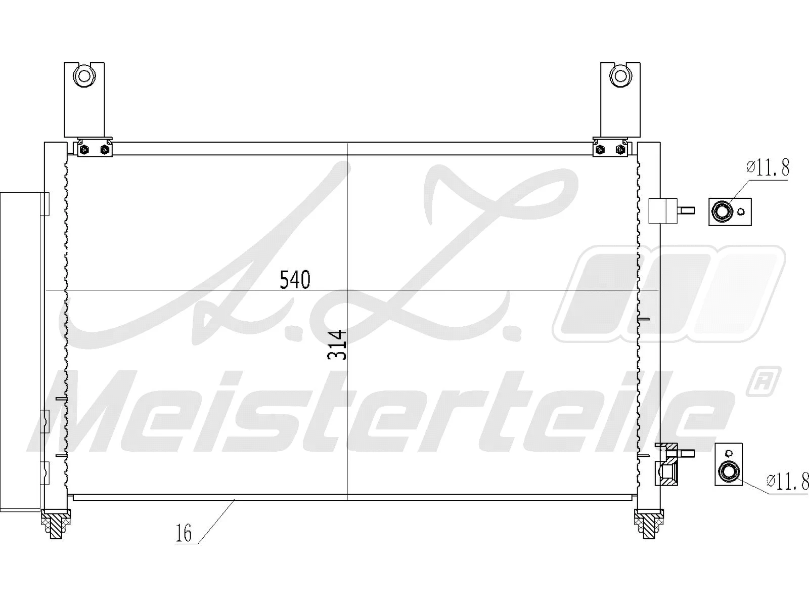 Condenseur, climatisation A.Z. Meisterteile AZMT-45-030-1302