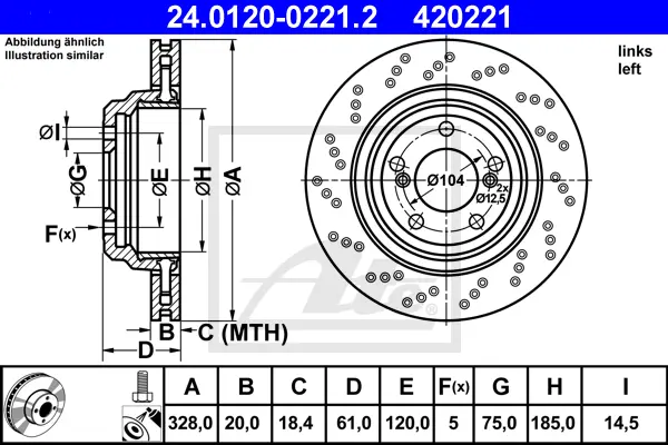 Disque de frein ATE-APAC 24.0120-0221.2