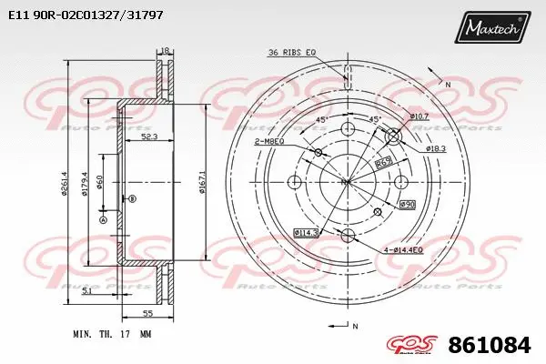 Disque de frein MAXTECH 861084