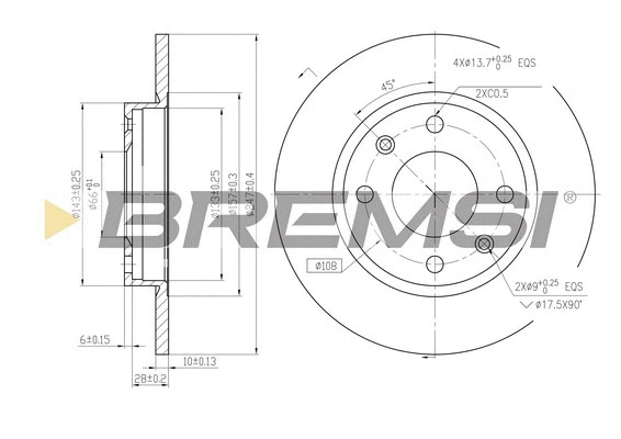 Disque de frein BREMSI CD6059S
