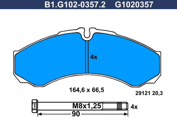 Kit de plaquettes de frein, frein à disque GALFER B1.G102-0357.2