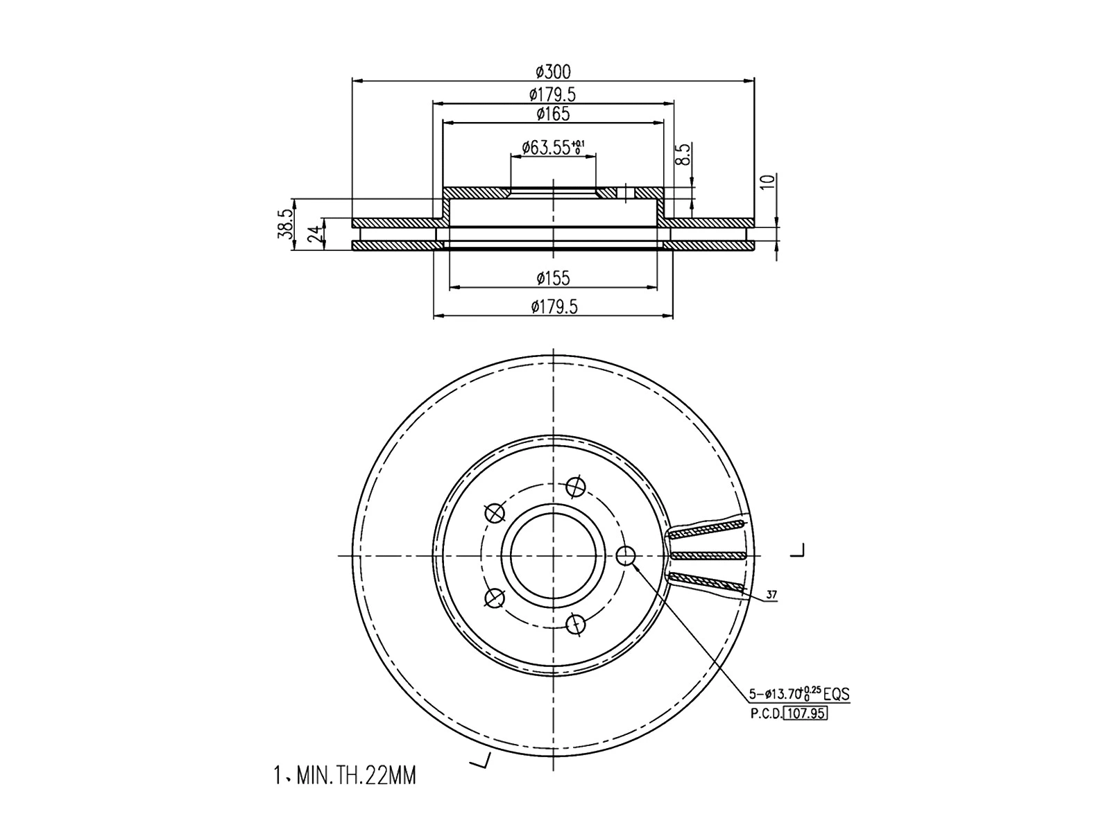 Disque de frein A.Z. Meisterteile AZMT-44-024-1070