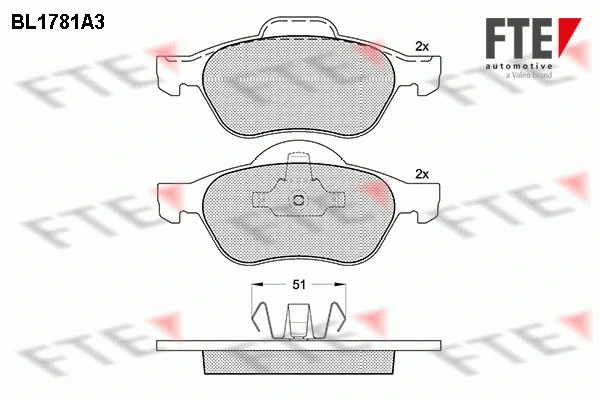 Kit de plaquettes de frein, frein à disque FTE 9010351