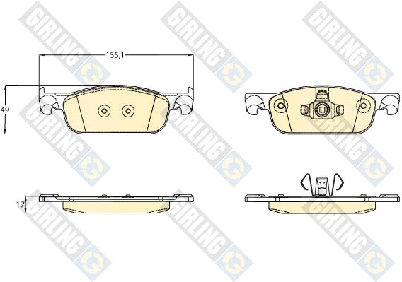 Kit de plaquettes de frein, frein à disque GIRLING 6121572