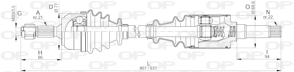 Arbre de transmission OPEN PARTS DRS6233.00