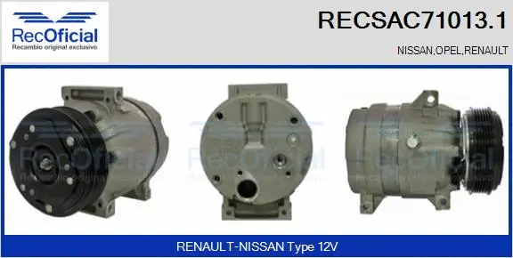 Compresseur, climatisation RECOFICIAL RECSAC71013.1