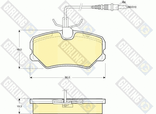 Kit de plaquettes de frein, frein à disque GIRLING 6110391