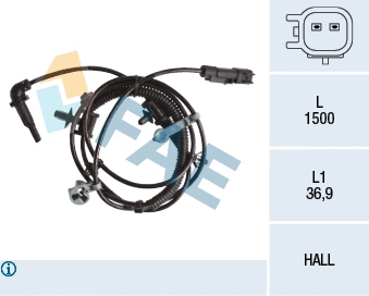 Capteur, vitesse de roue FAE 78238