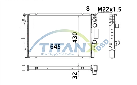 Radiateur, refroidissement du moteur TitanX RD359005