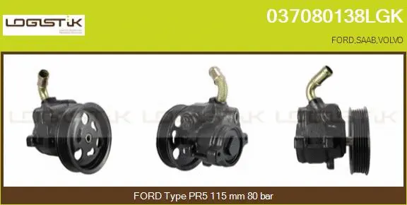 Pompe hydraulique, direction LGK 037080138LGK