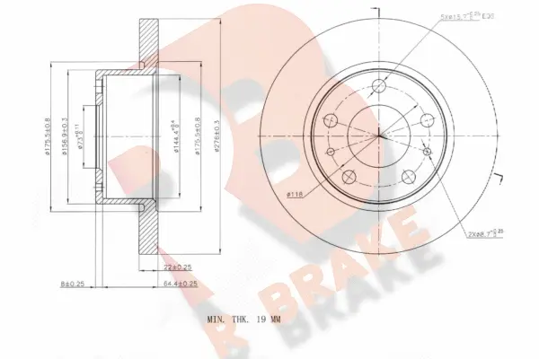 Disque de frein R BRAKE 78RBD20016
