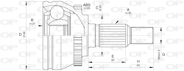 Jeu de joints, arbre de transmission OPEN PARTS CVJ5636.10