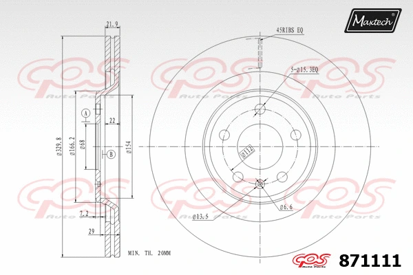 Disque de frein MAXTECH 871111