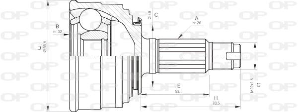 Jeu de joints, arbre de transmission OPEN PARTS CVJ5041.10