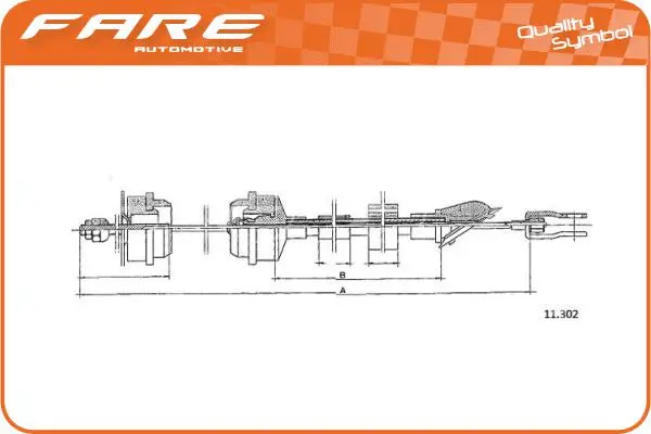 Tirette à câble, commande d'embrayage FARE-CO 24743