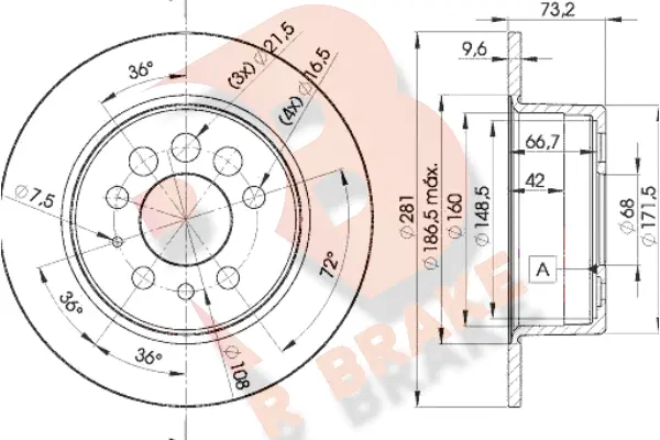 Disque de frein R BRAKE 78RBD15782