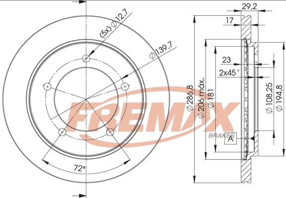 Disque de frein FREMAX BD-2863