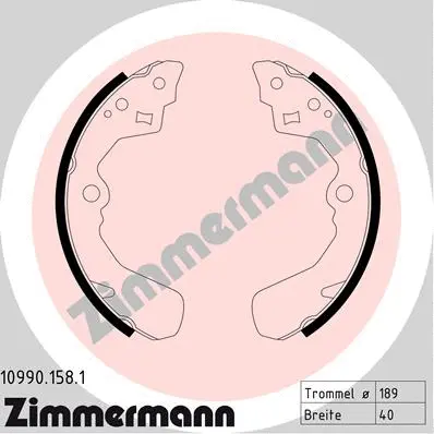 Jeu de mâchoires de frein ZIMMERMANN 10990.158.1