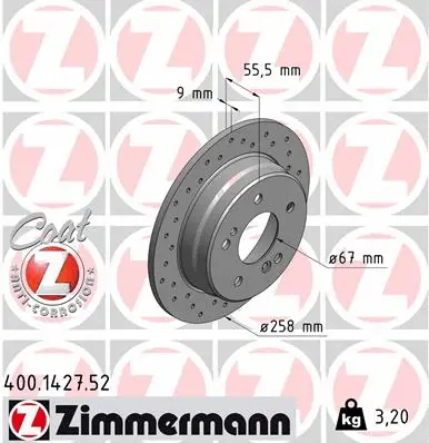 Disque de frein ZIMMERMANN 400.1427.52