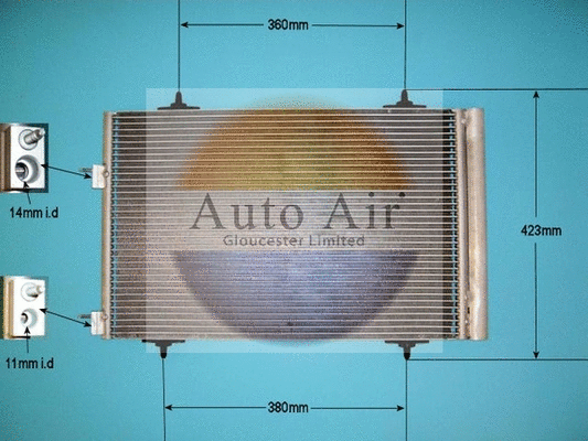 Condenseur, climatisation AUTO AIR GLOUCESTER 16-9944