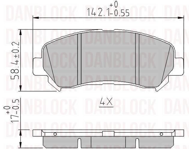 Kit de plaquettes de frein, frein à disque DANBLOCK DB 510520