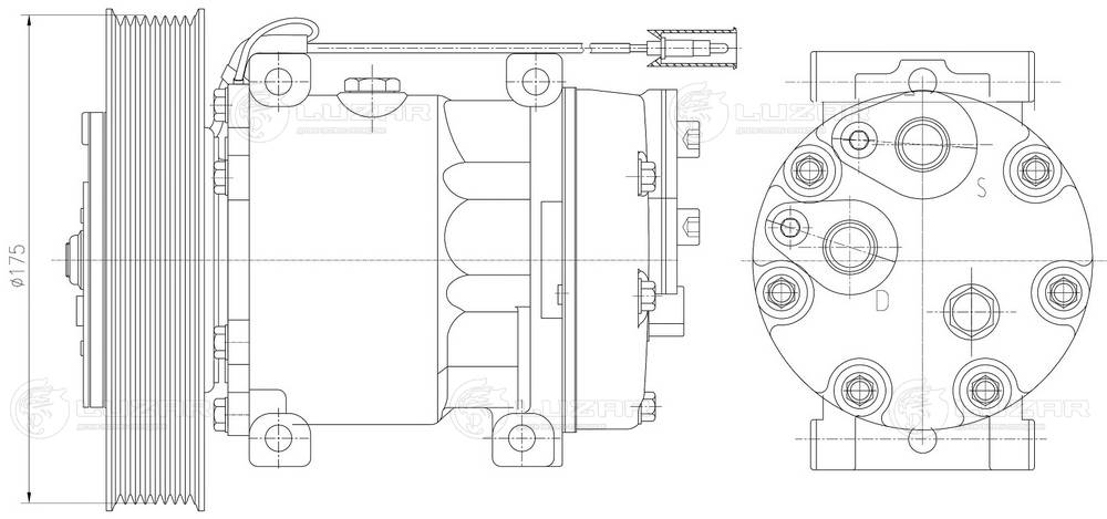 Compresseur, climatisation LUZAR LCAC 1028