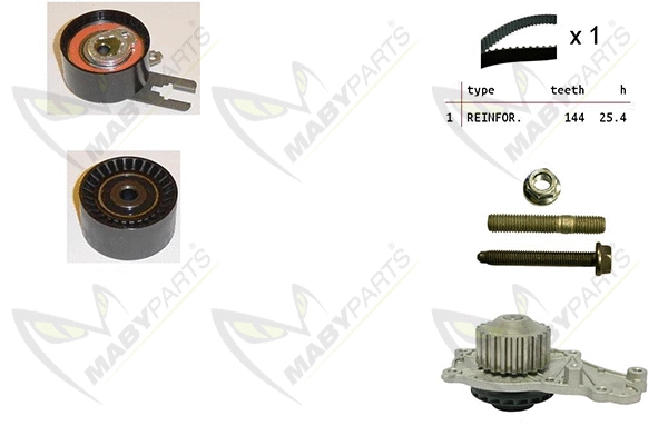 Pompe à eau + kit de courroie crantée MABYPARTS OBKWP0051