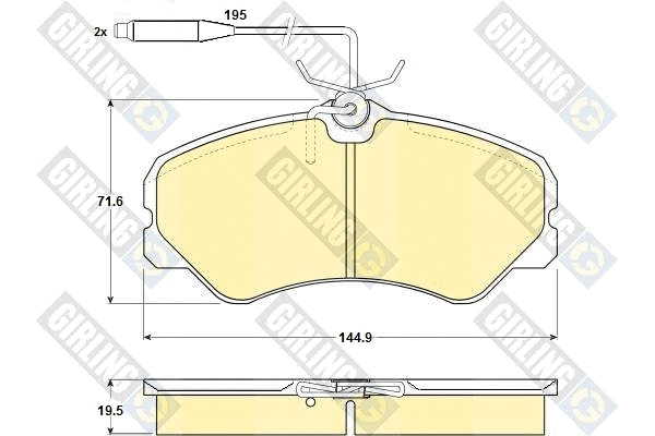 Kit de plaquettes de frein, frein à disque GIRLING 6104471