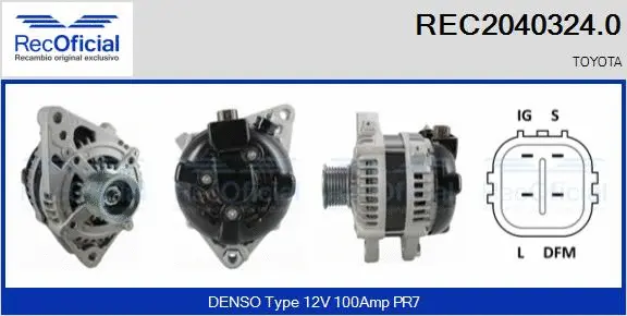 Alternateur RECOFICIAL REC2040324.0