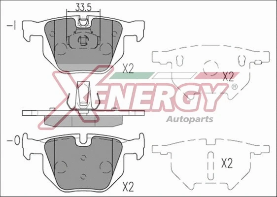 Kit de plaquettes de frein, frein à disque AP XENERGY X41213