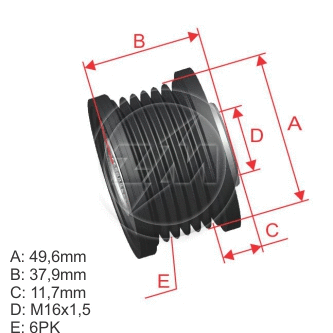 Poulie roue libre, alternateur ZM ZM 96.012.01