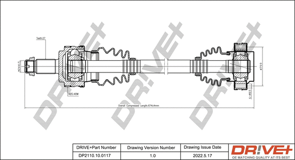 Arbre de transmission Dr!ve+ DP2110.10.0117