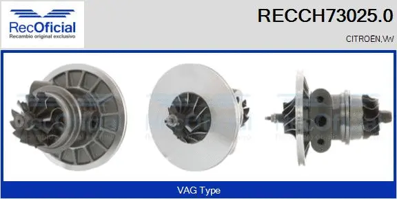 Groupe carter, turbocompresseur RECOFICIAL RECCH73025.0