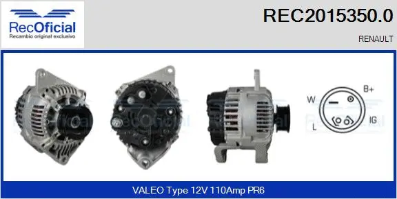 Alternateur RECOFICIAL REC2015350.0