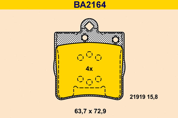 Kit de plaquettes de frein, frein à disque BARUM BA2164