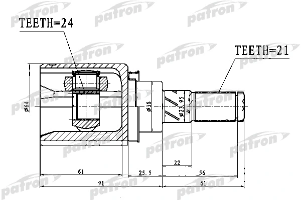 Joint, arbre de commande PATRON PCV1761