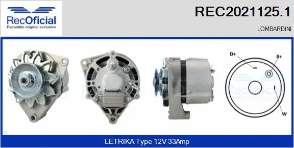 Alternateur RECOFICIAL REC2021125.1