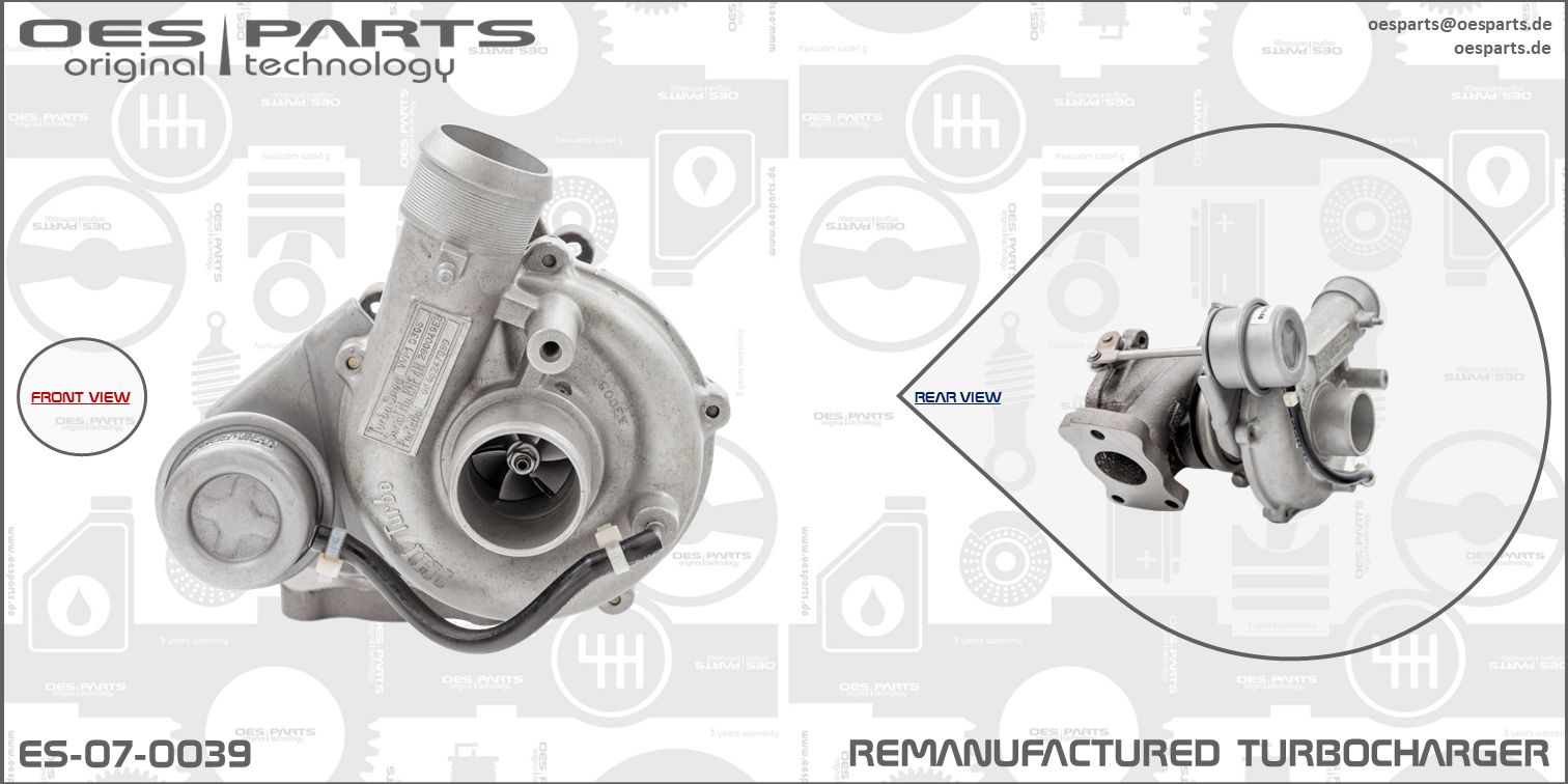 Turbocompresseur, suralimentation OES PARTS ES-07-0039